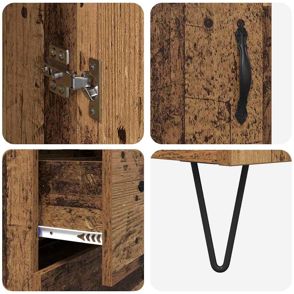 Highboard Altholz 69,5 x 34 x 180 cm Holzwerkstoff