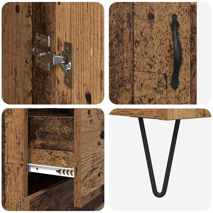 Highboard Altholz 69,5 x 34 x 180 cm Holzwerkstoff