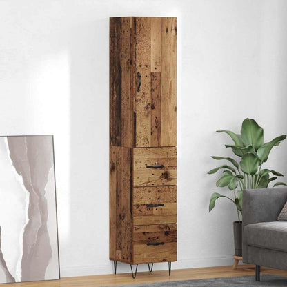 Highboard Altholz 69,5 x 34 x 180 cm Holzwerkstoff