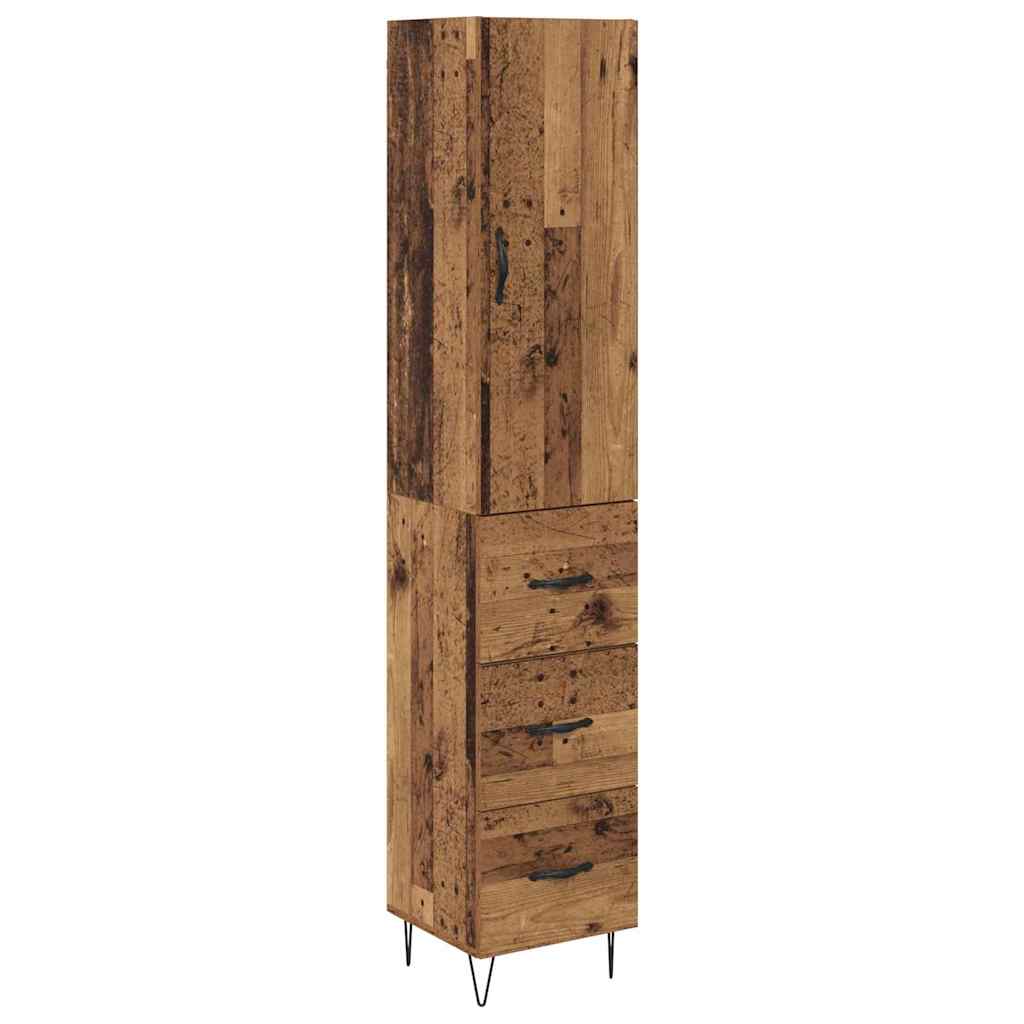 Highboard Altholz 69,5 x 34 x 180 cm Holzwerkstoff