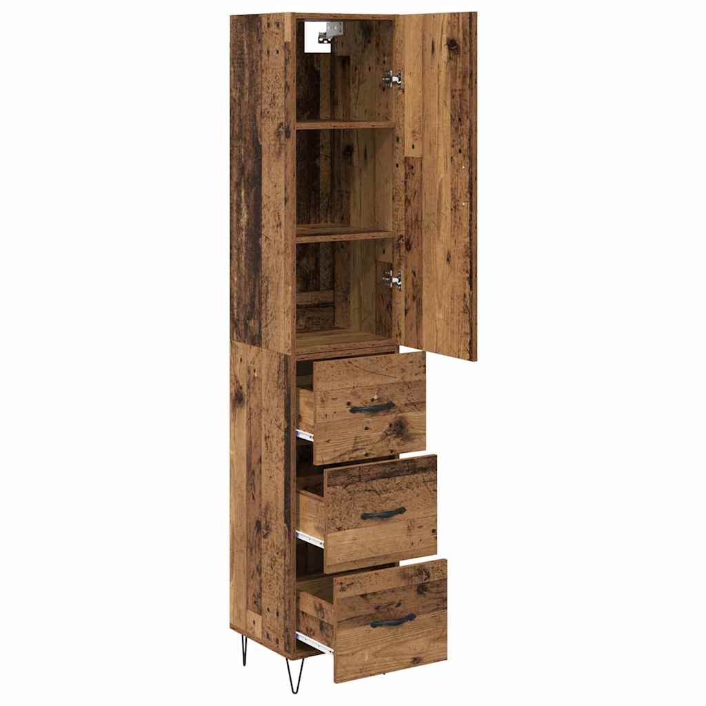 Highboard Altholz 69,5 x 34 x 180 cm Holzwerkstoff