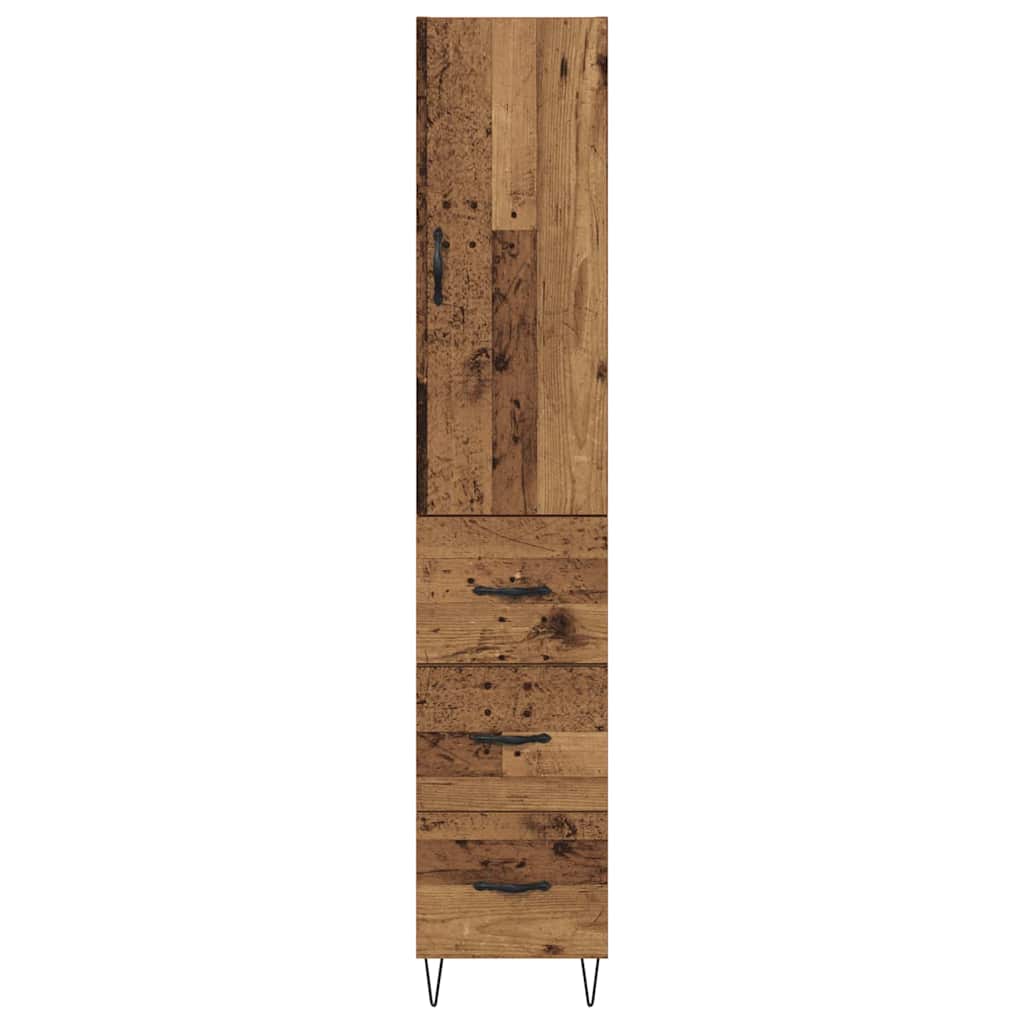 Highboard Altholz 69,5 x 34 x 180 cm Holzwerkstoff