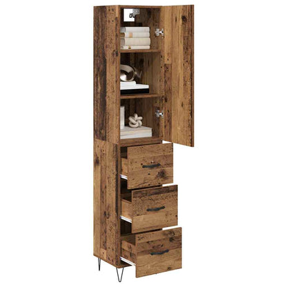 Highboard Altholz 69,5 x 34 x 180 cm Holzwerkstoff
