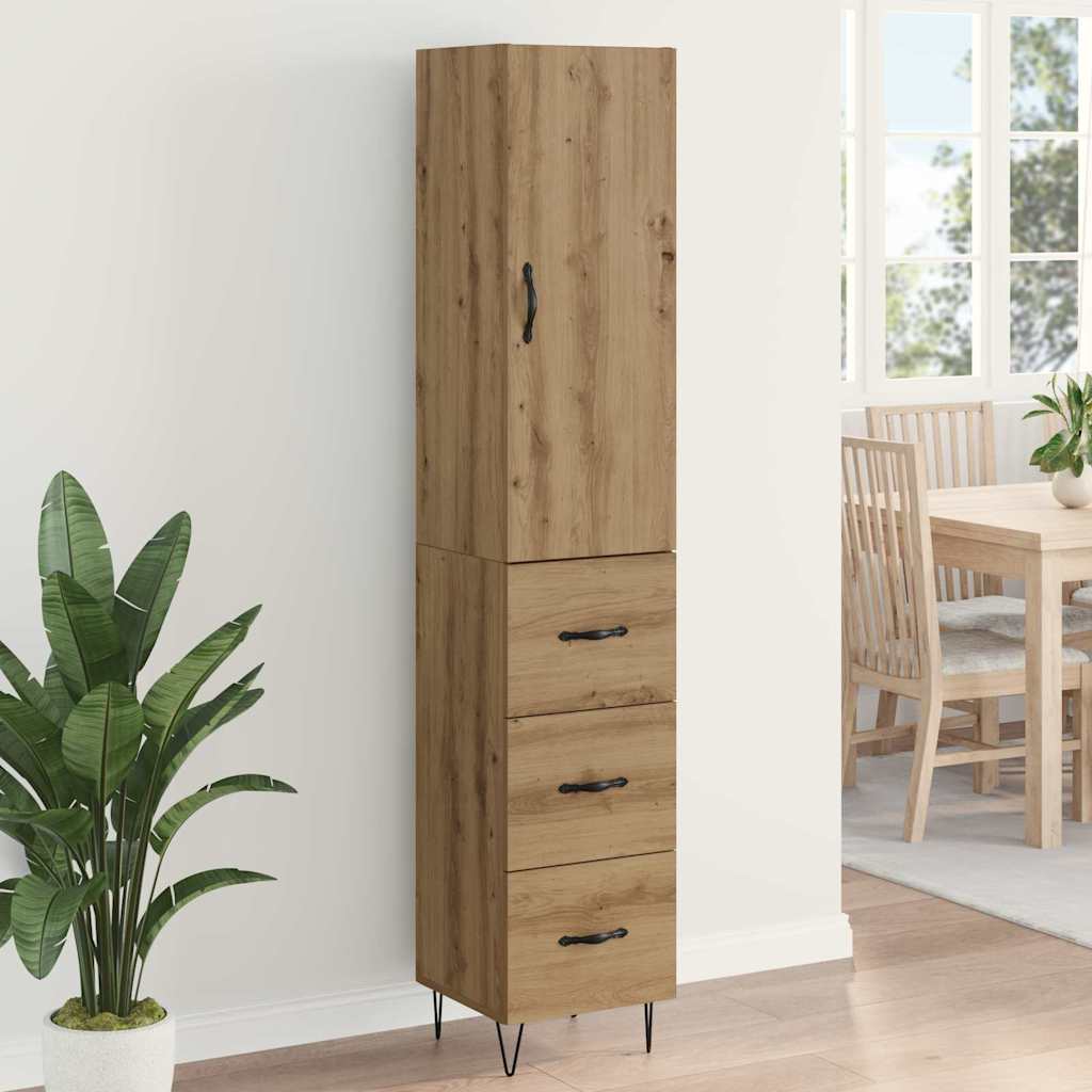 Highboard Artisan-Eiche 69,5 x 34 x 180 cm Holzwerkstoff