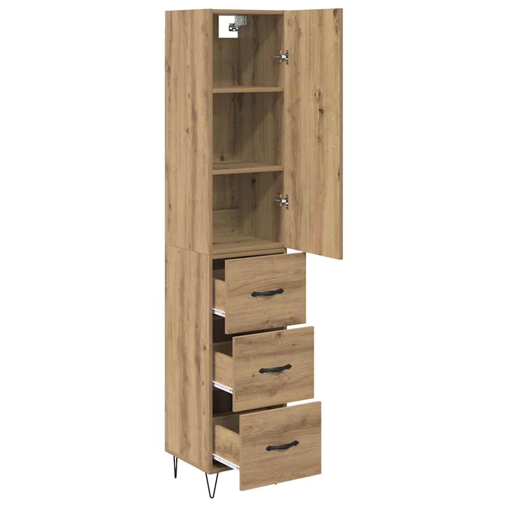 Highboard Artisan-Eiche 69,5 x 34 x 180 cm Holzwerkstoff