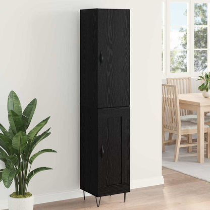 Highboard Schwarz Eichen-Optik 69,5 x 34 x 180 cm Holzwerkstoff