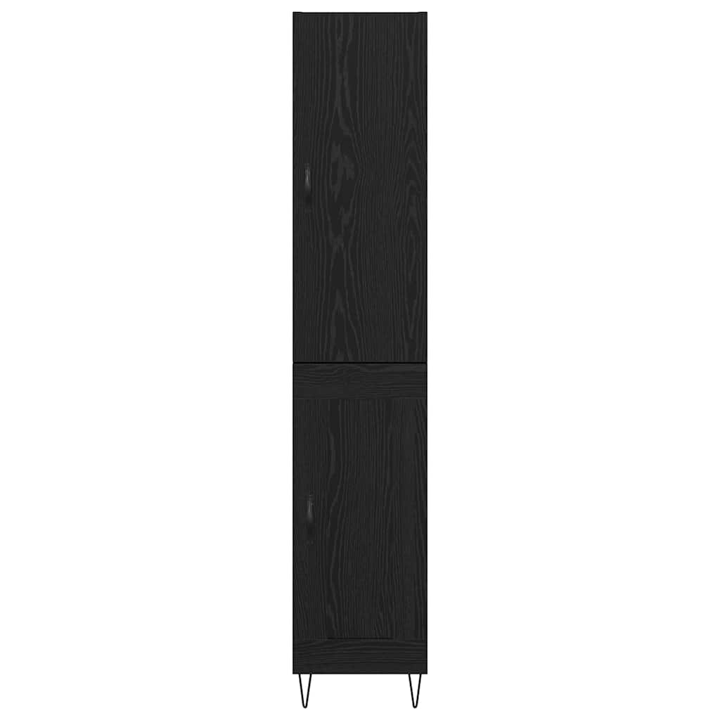 Highboard Schwarz Eichen-Optik 69,5 x 34 x 180 cm Holzwerkstoff