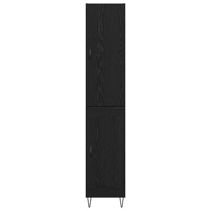 Highboard Schwarz Eichen-Optik 69,5 x 34 x 180 cm Holzwerkstoff