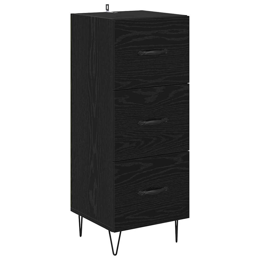 Highboard Schwarz Eichen-Optik 69,5 x 34 x 180 cm Holzwerkstoff