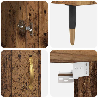 Highboard Altholz 69,5 x 34 x 180 cm Holzwerkstoff