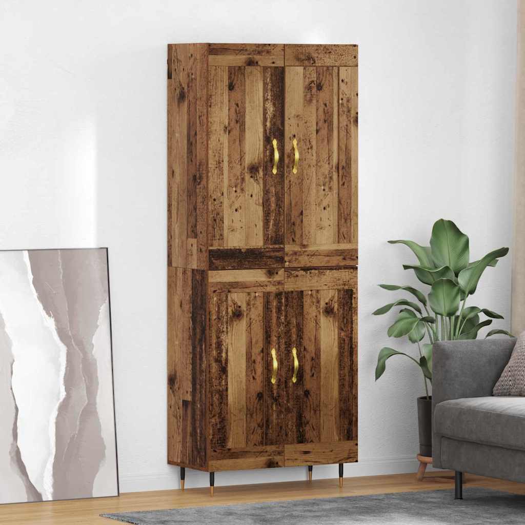 Highboard Altholz 69,5 x 34 x 180 cm Holzwerkstoff