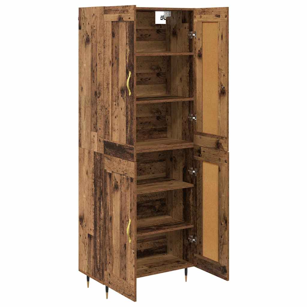 Highboard Altholz 69,5 x 34 x 180 cm Holzwerkstoff