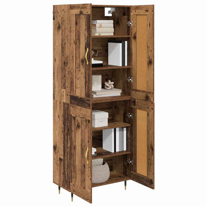 Highboard Altholz 69,5 x 34 x 180 cm Holzwerkstoff