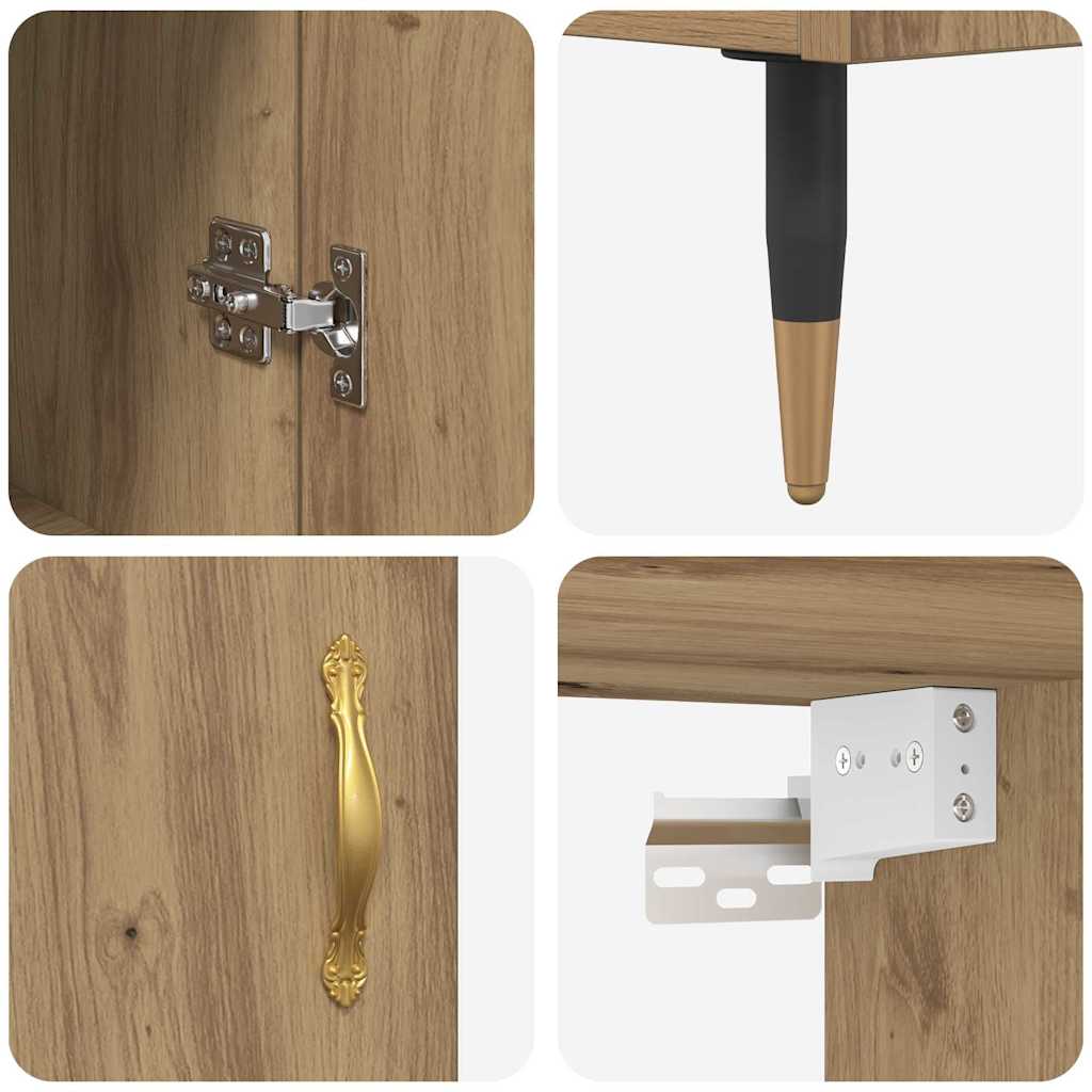 Highboard Artisan-Eiche 69,5 x 34 x 180 cm Holzwerkstoff