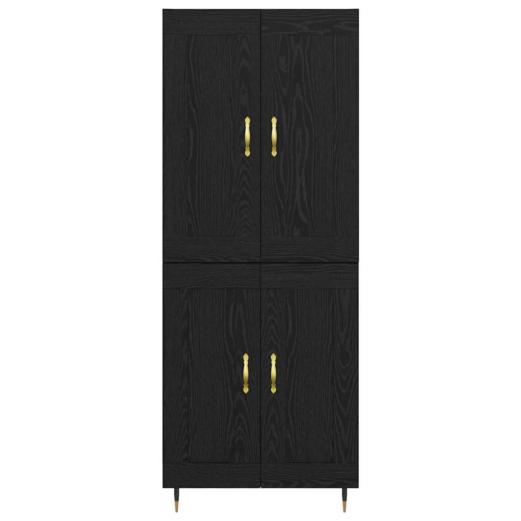 Highboard Schwarz Eichen-Optik 69,5 x 34 x 180 cm Holzwerkstoff