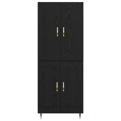 Highboard Schwarz Eichen-Optik 69,5 x 34 x 180 cm Holzwerkstoff