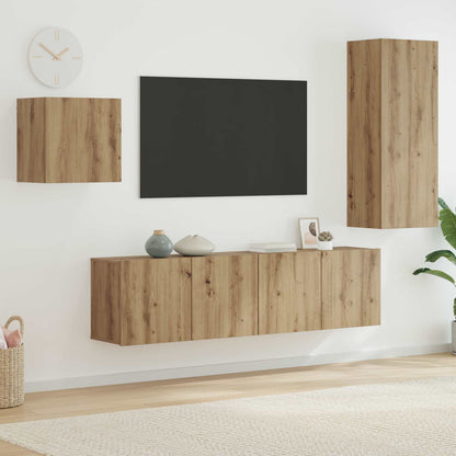 TV-Schränk Wandmontiert 4 pcs Artisan-Eiche Holzwerkstoff