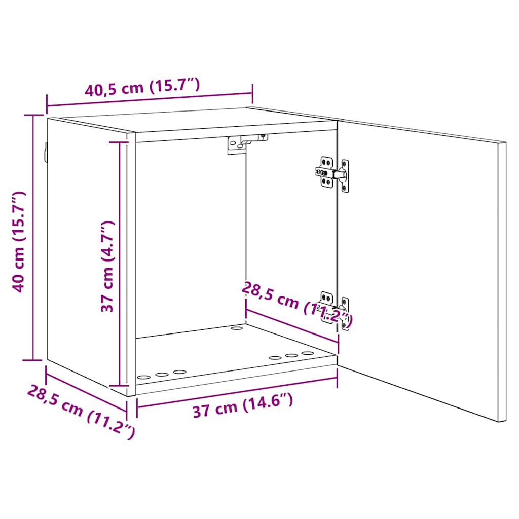 TV-Schränk 4 pcs Schwarz Eichen-Optik Holzwerkstoff