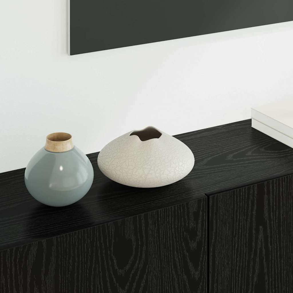 TV-Wandmöbel 5 pcs Schwarz Eichen-Optik Holzwerkstoff