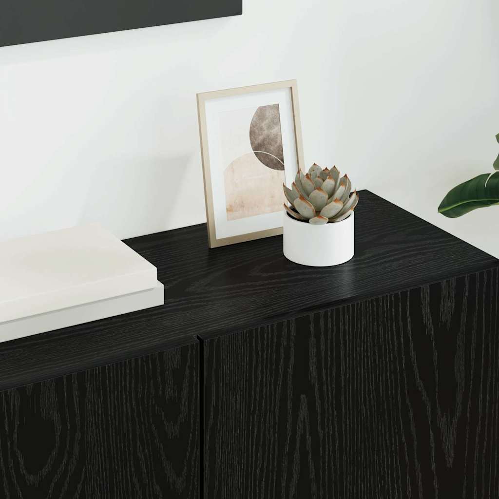 TV-Wandmöbel 5 pcs Schwarz Eichen-Optik Holzwerkstoff