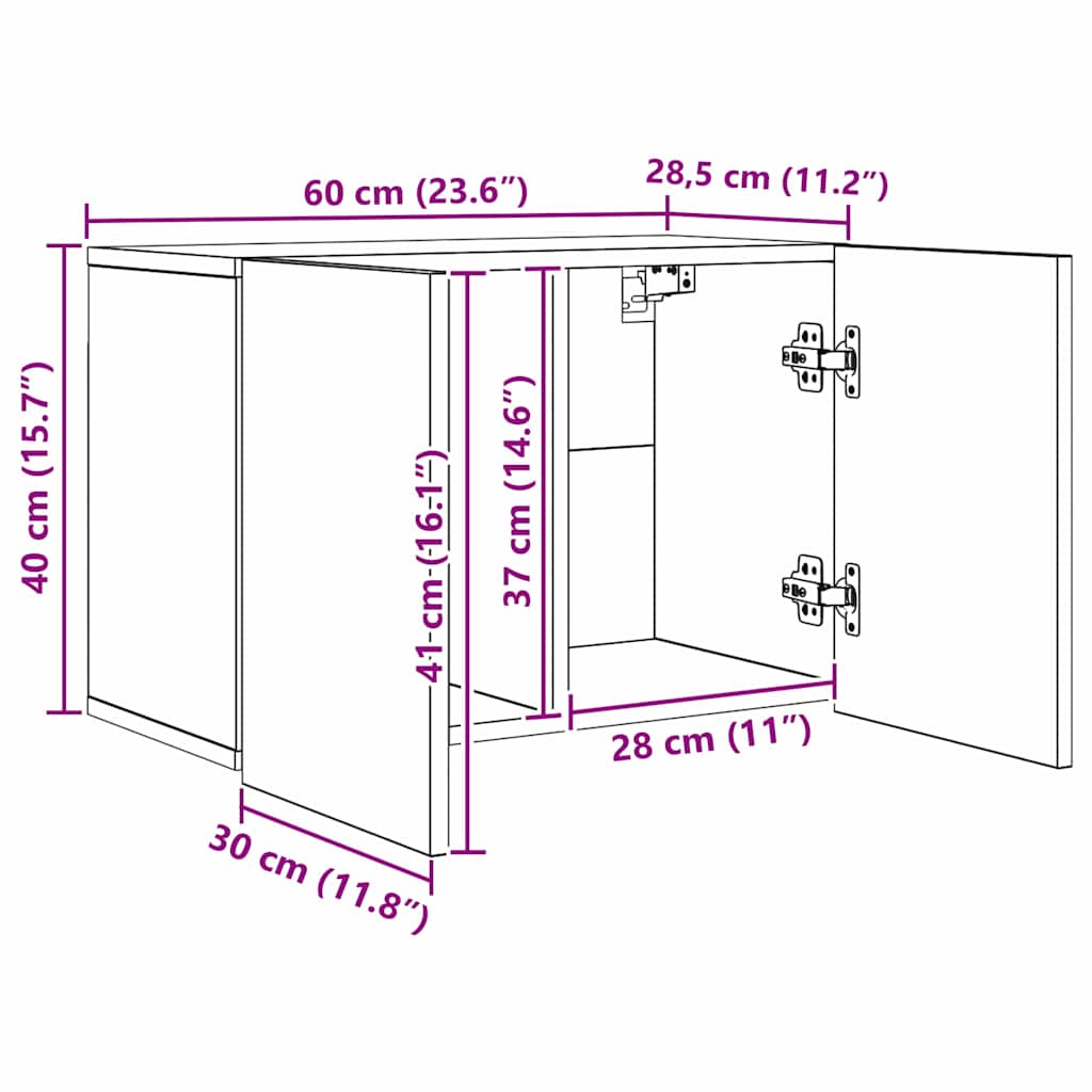 TV-Wandmöbel 5 pcs Schwarz Eichen-Optik Holzwerkstoff