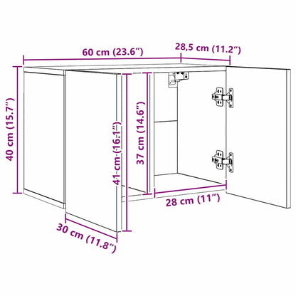 TV-Wandmöbel 5 pcs Schwarz Eichen-Optik Holzwerkstoff
