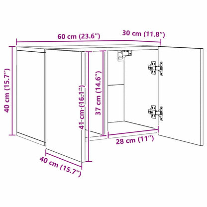 TV-Wandregal-Set 5 pcs Schwarz Eichen-Optik Holzwerkstoff