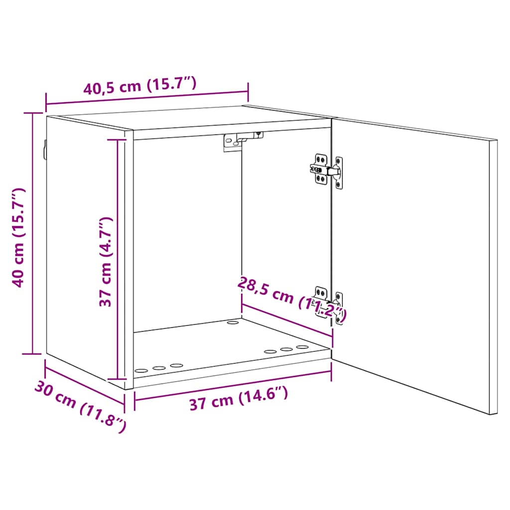 TV-Wandgeräte 4 pcs Artisan-Eiche Holzwerkstoff
