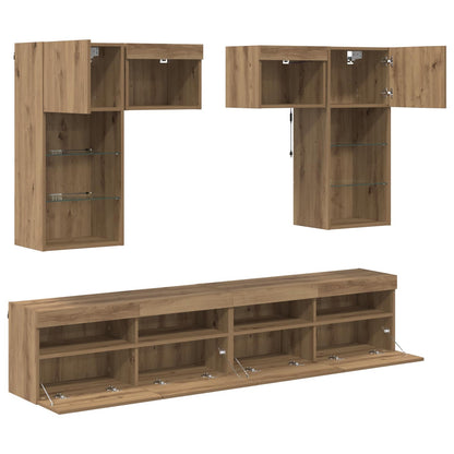 TV-Wandgeräte 6 pcs Altholz 100 x 30 x 40 cm Holzwerkstoff
