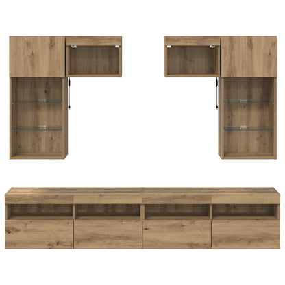 TV-Wandgeräte 6 pcs Altholz 100 x 30 x 40 cm Holzwerkstoff