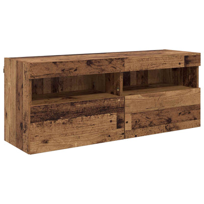 TV-Wandregal-Set Wandmontiert 7 pcs Altholz Holzwerkstoff