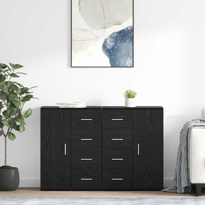 Sideboards Corona 2 pcs Schwarz Eichen-Optik 59 x 39 x 80 cm