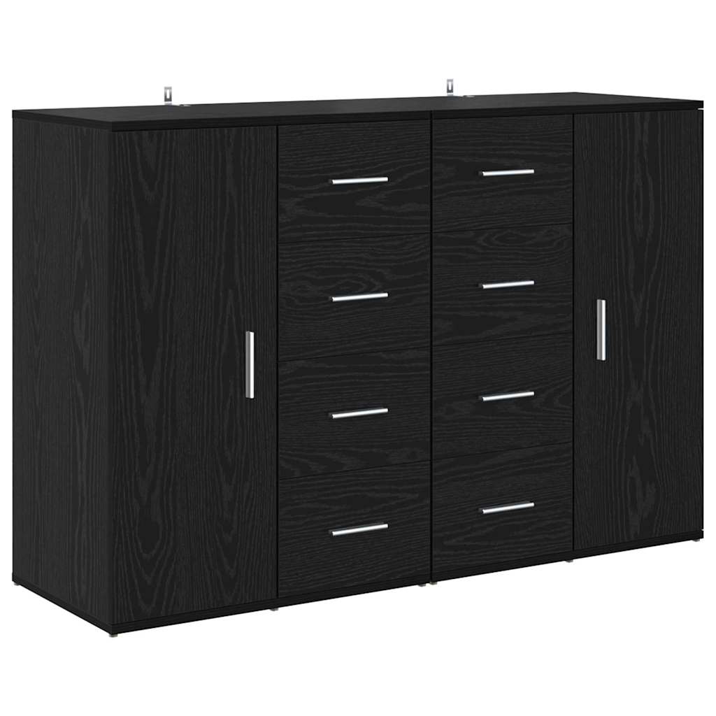 Sideboards Corona 2 pcs Schwarz Eichen-Optik 59 x 39 x 80 cm