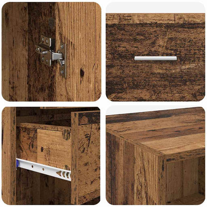 Highboard Wandmontiert Altholz 50 x 42,5 x 225 cm Holzwerkstoff