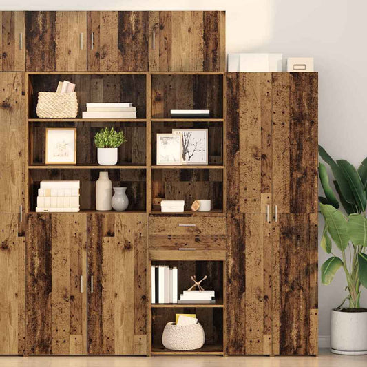 Highboard Wandmontiert Altholz 50 x 42,5 x 225 cm Holzwerkstoff