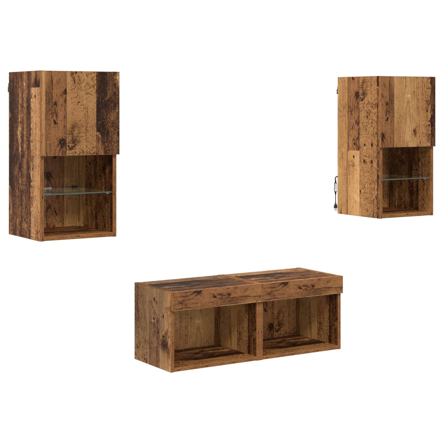 TV-Wandregale 4 pcs Altholz 30,5 x 30 x 60 cm Holzwerkstoff