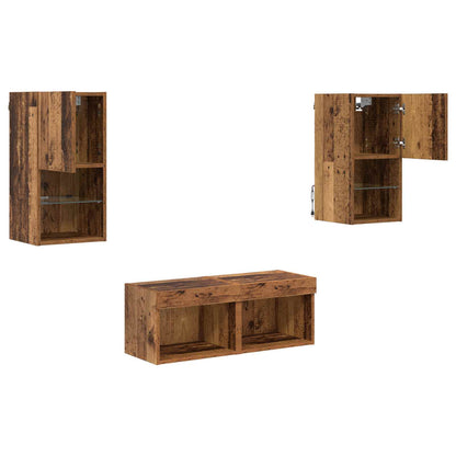 TV-Wandregale 4 pcs Altholz 30,5 x 30 x 60 cm Holzwerkstoff