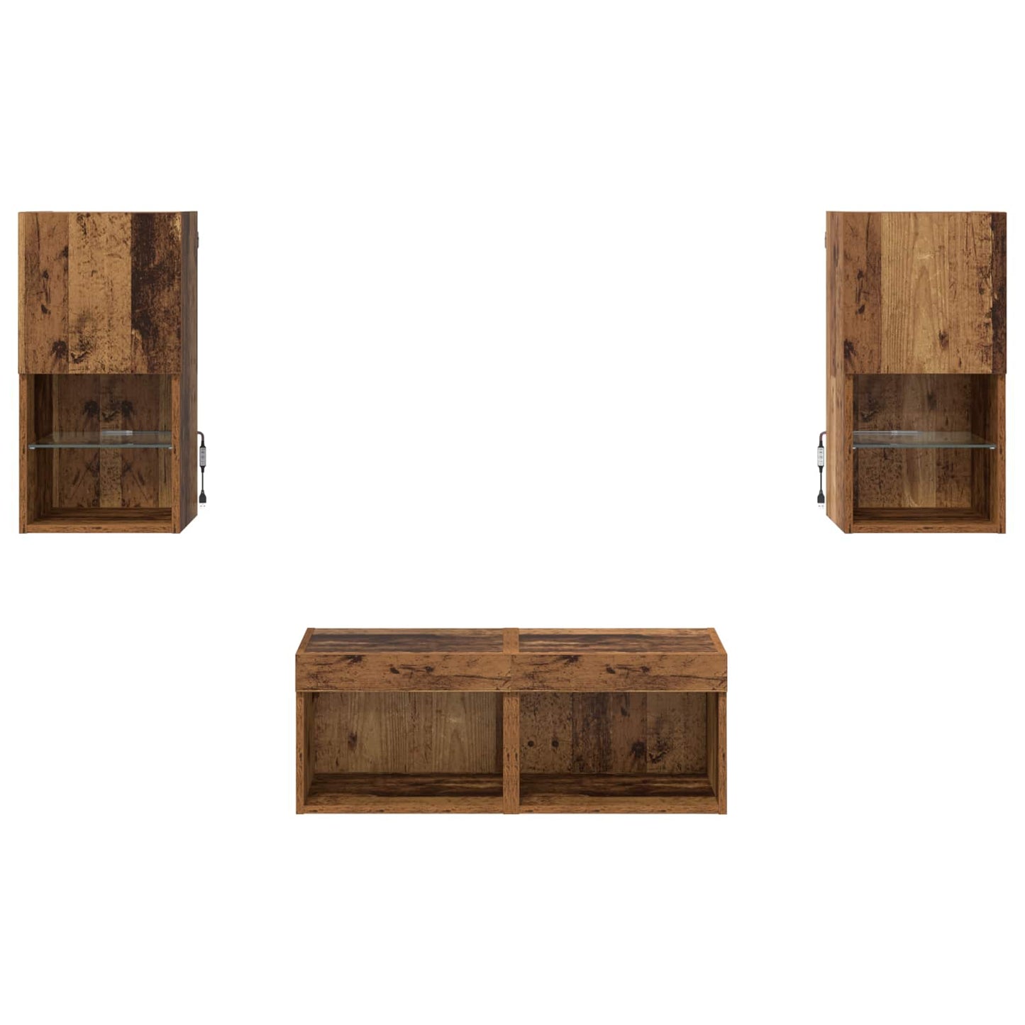 TV-Wandregale 4 pcs Altholz 30,5 x 30 x 60 cm Holzwerkstoff