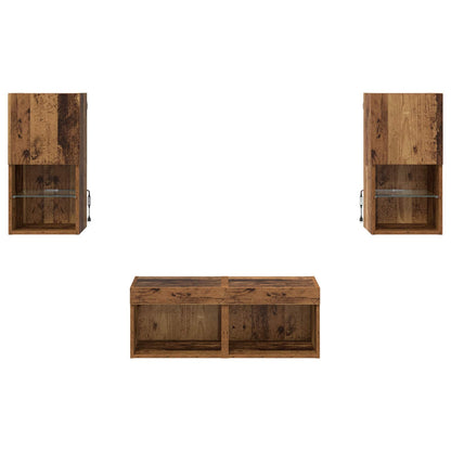 TV-Wandregale 4 pcs Altholz 30,5 x 30 x 60 cm Holzwerkstoff