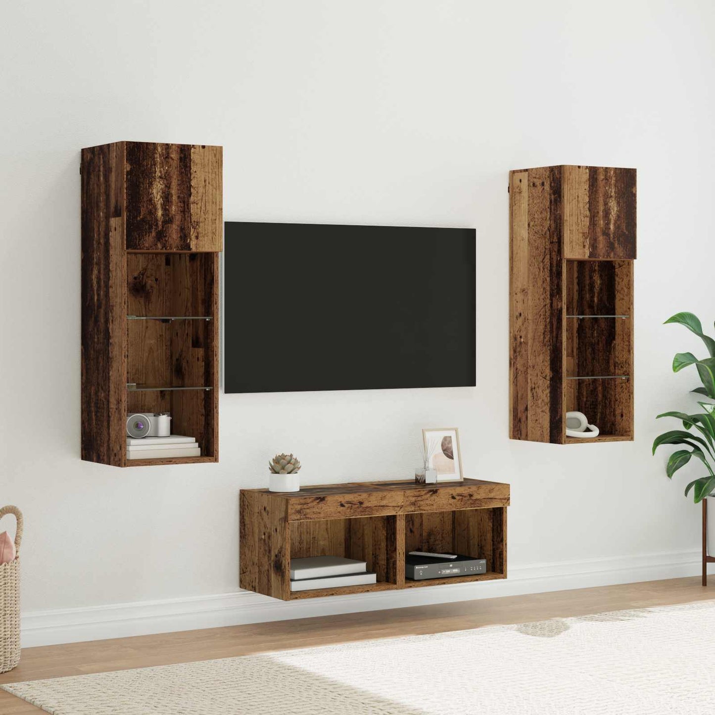 TV-Wandregale 4 pcs Artisan-Eiche 40 x 30 x 30 cm Holzwerkstoff