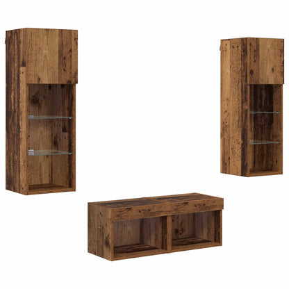 TV-Wandregale 4 pcs Artisan-Eiche 40 x 30 x 30 cm Holzwerkstoff