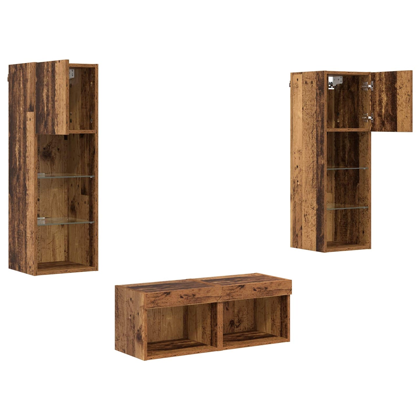 TV-Wandregale 4 pcs Artisan-Eiche 40 x 30 x 30 cm Holzwerkstoff