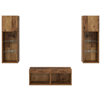 TV-Wandregale 4 pcs Artisan-Eiche 40 x 30 x 30 cm Holzwerkstoff