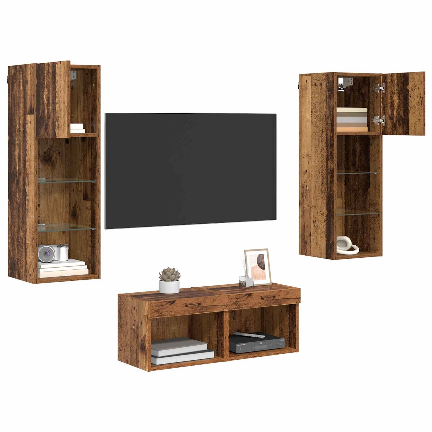 TV-Wandregale 4 pcs Artisan-Eiche 40 x 30 x 30 cm Holzwerkstoff