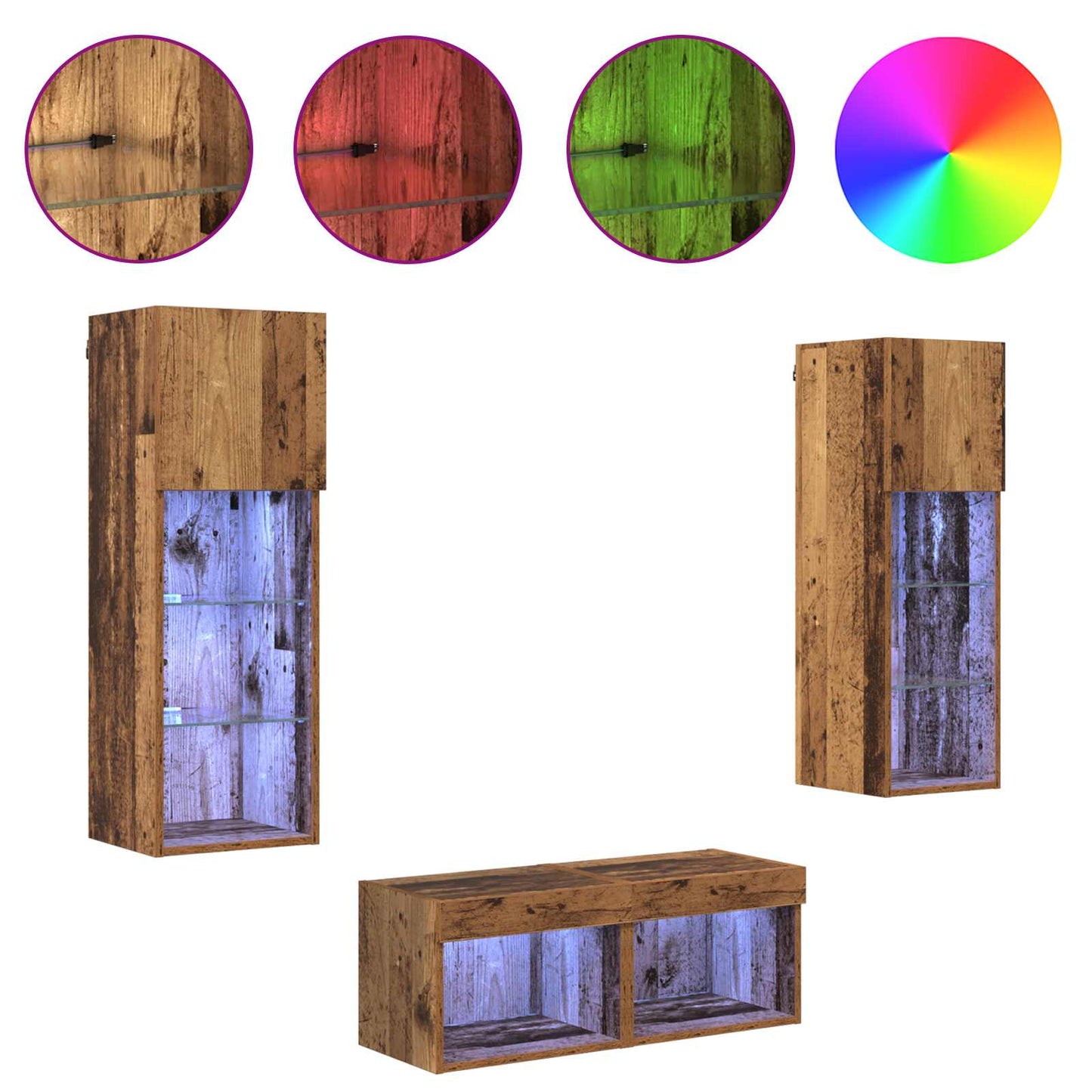 TV-Wandregale 4 pcs Artisan-Eiche 40 x 30 x 30 cm Holzwerkstoff