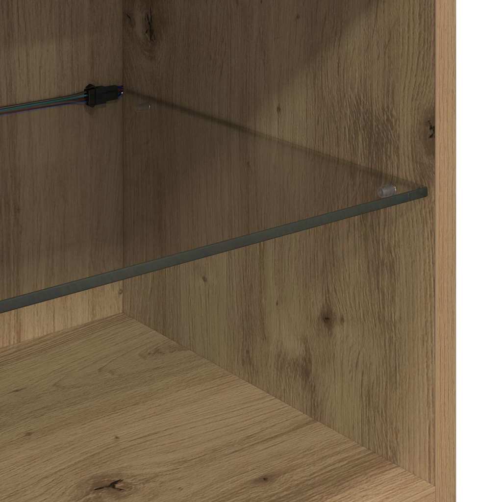 TV-Wandgeräte 5 pcs Schwarz Eichen-Optik 60 x 30 x 30 cm