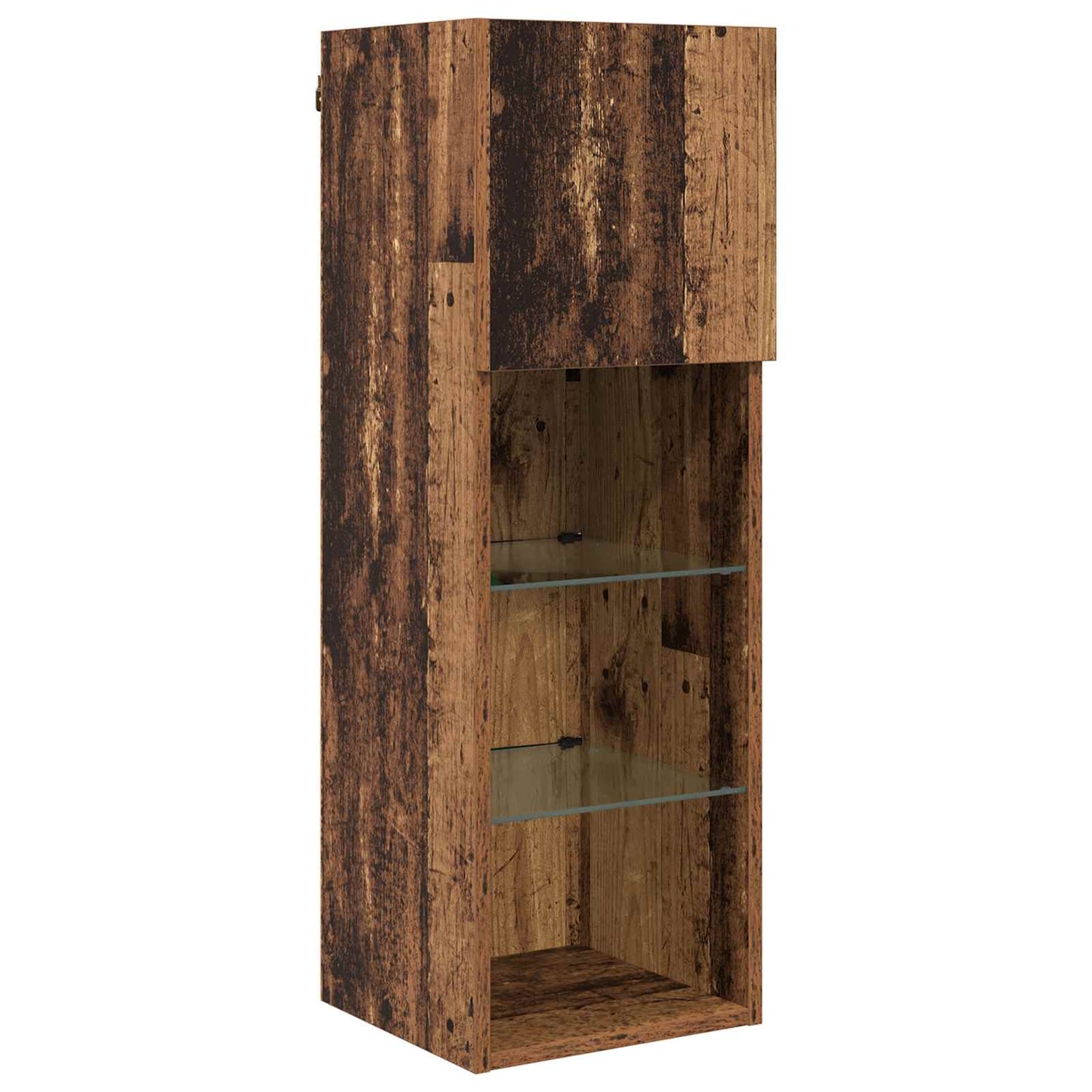 TV-Wandmöbel mit LED-Lichtleisten 6 pcs Altholz Holzwerkstoff