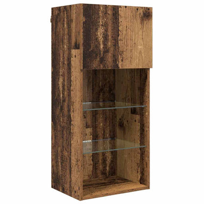 TV Wand Einheiten mit LED 5 pcs Altholz 40,5 x 30 x 90 cm