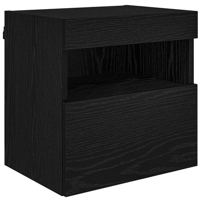 TV Wand Einheiten mit LED 5 pcs Schwarz Eichen-Optik