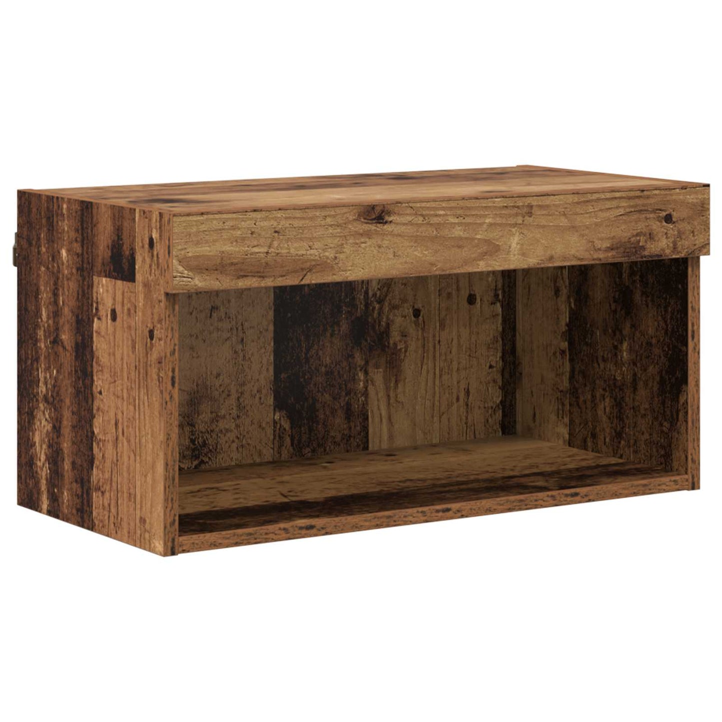 TV-Schränk mit LED-Lichtleisten 7 pcs Altholz Holzwerkstoff